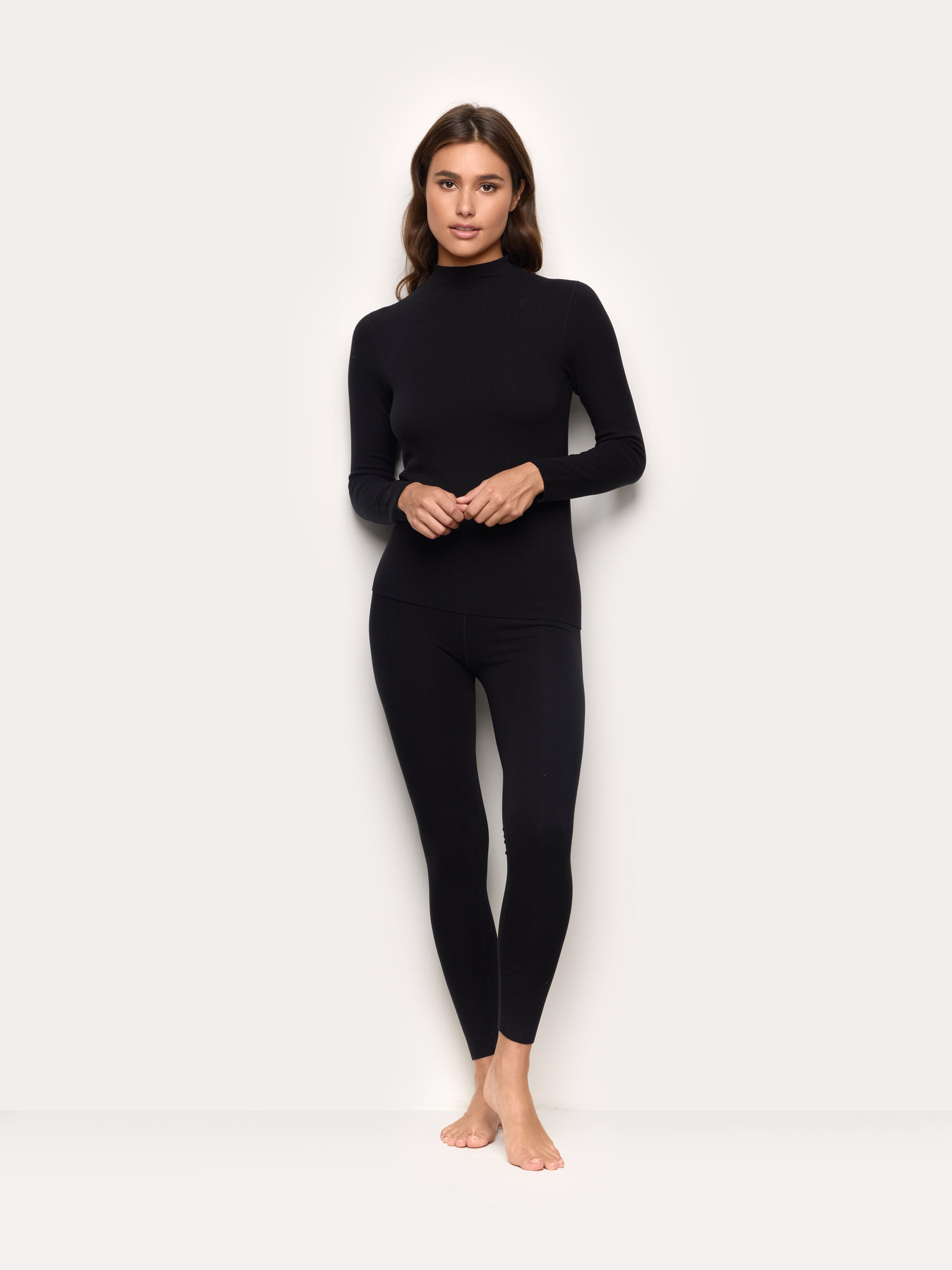 Women's interlock viscose leggings Next to Skin Beige Melange