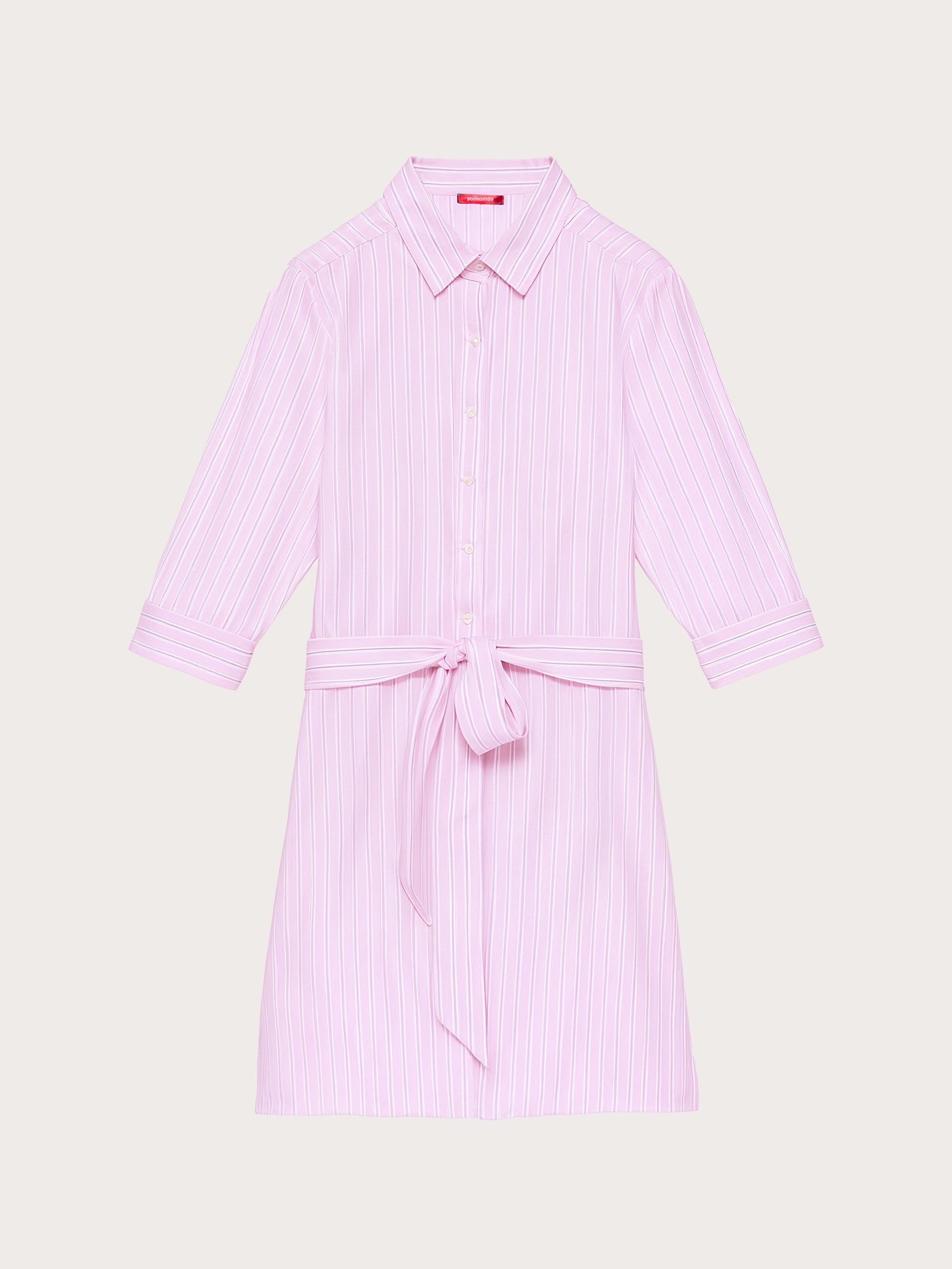ルルルン(pinkapril) Striped cotton shirt - Popeline Pink | Yamamay