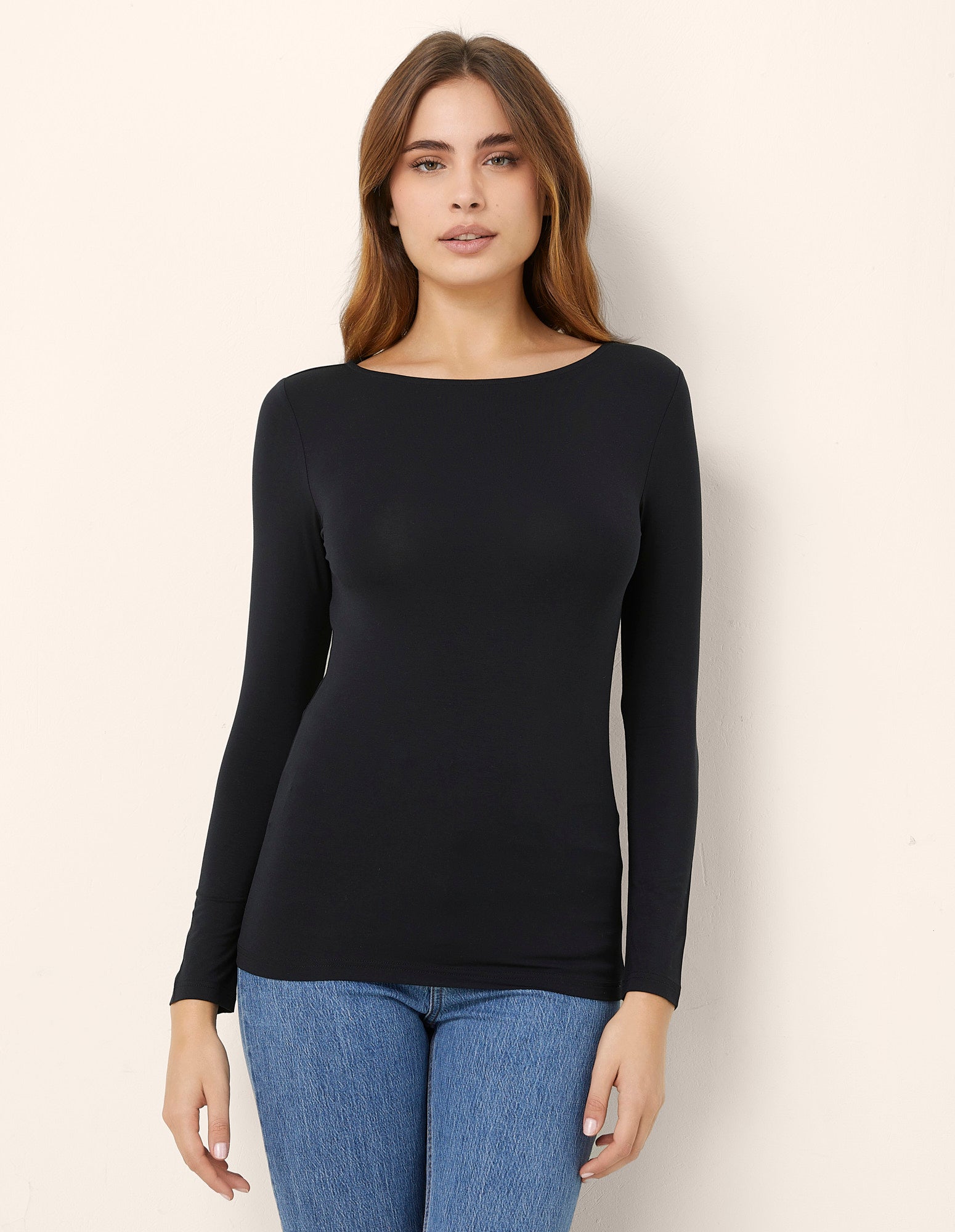 Boat neck top Basic in TENCEL™ Modal and Silk Silk | Yamamay
