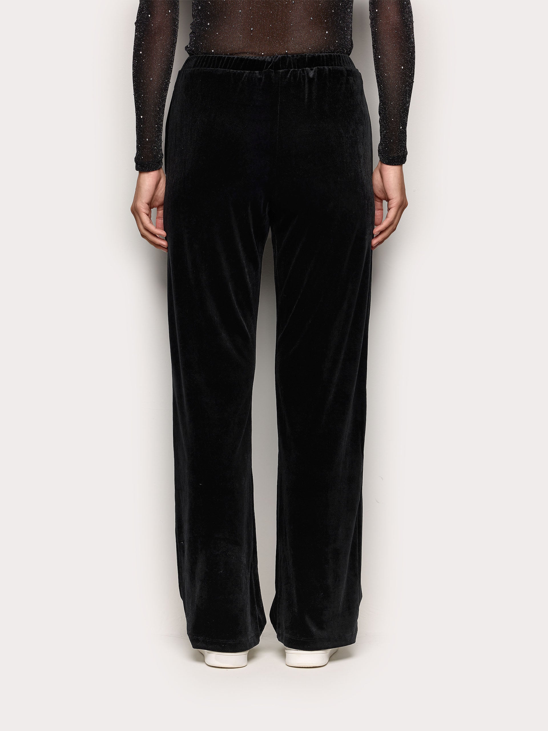 パンツ blank 23AW CUT OFF VELVET TROUSERS Xmas Party loose-cut velvet trousers Black | Yamamay