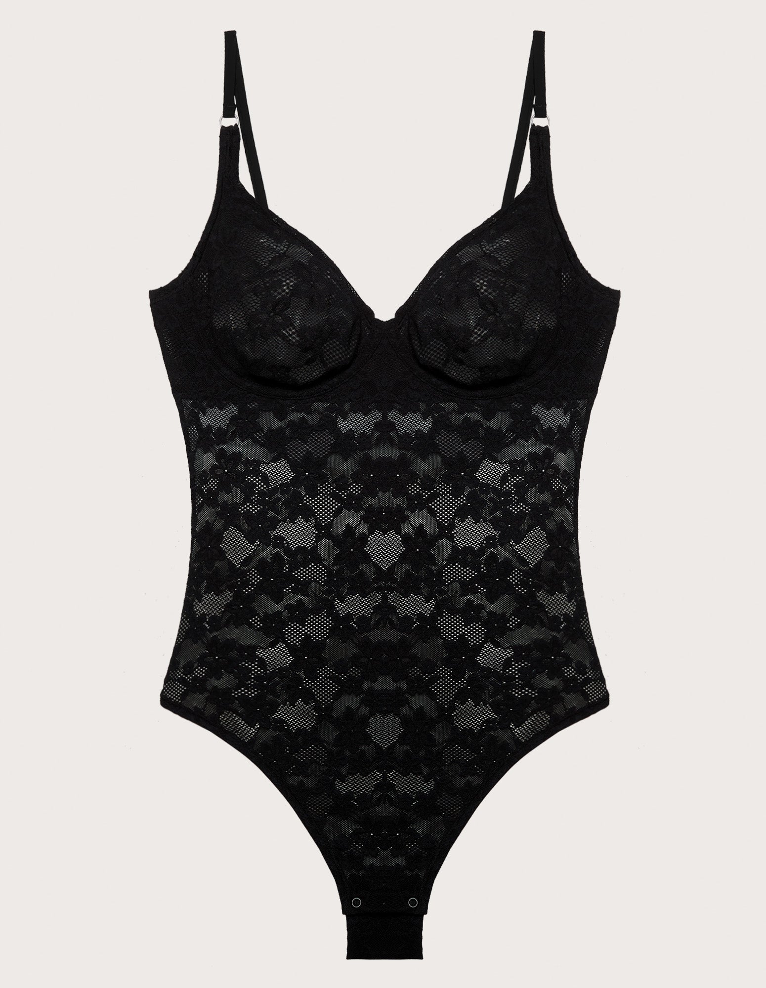 Black Lace Bodysuit with Underwire Stretch Lace Black | Yamamay