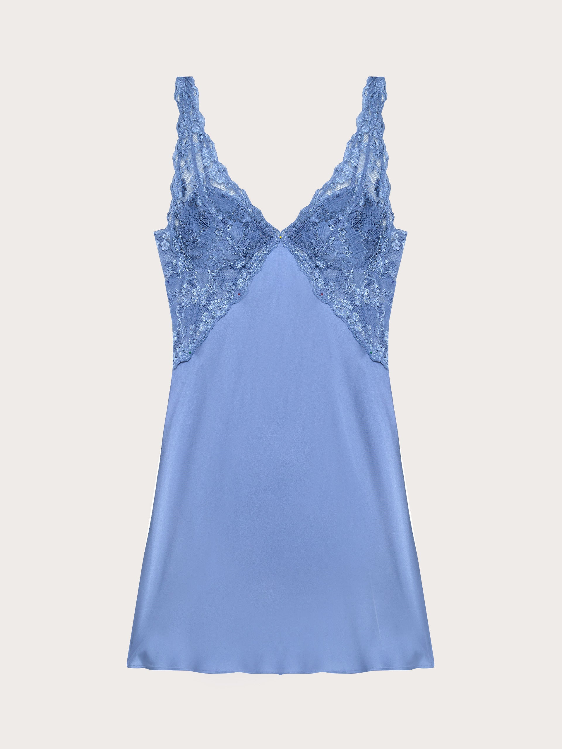 Satin and lace slip - Primula Color Denim | Yamamay