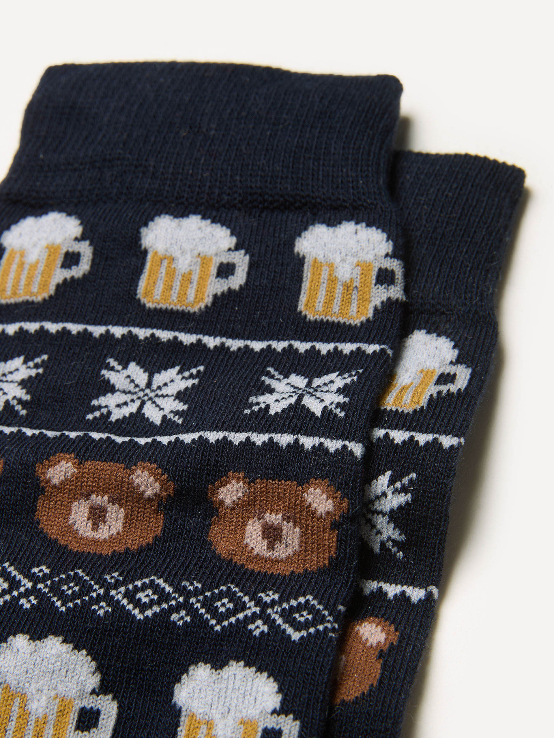bier handschuh stricken Kurze Socken mit Bè¤r und Bier Hello Xmas Mehrfarbig